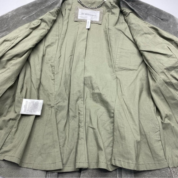 BCBGeneration Women's Gray Suede Jacket Small Pockets Sleeve Zippers - Picture 6 of 16